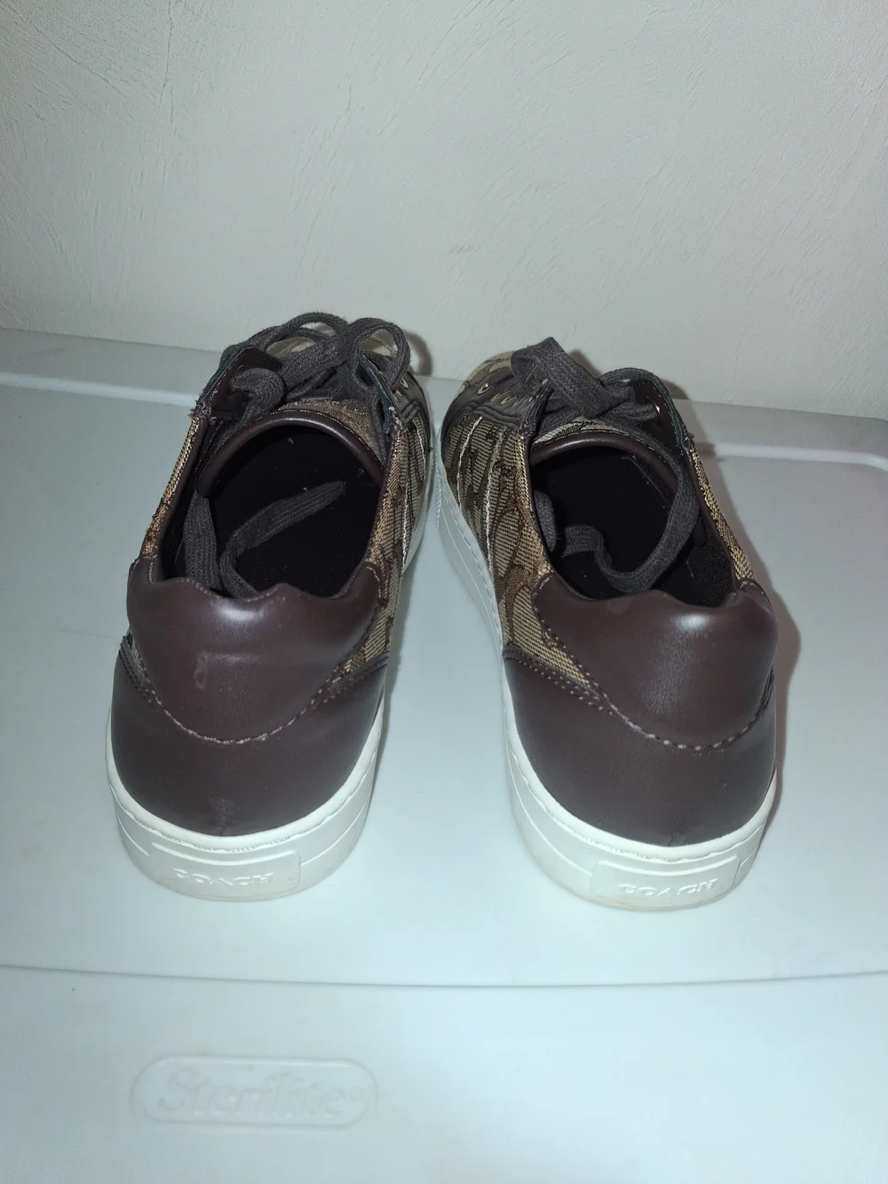 Coach Paddy Brown Signature Canvas Low-Top Sneakers